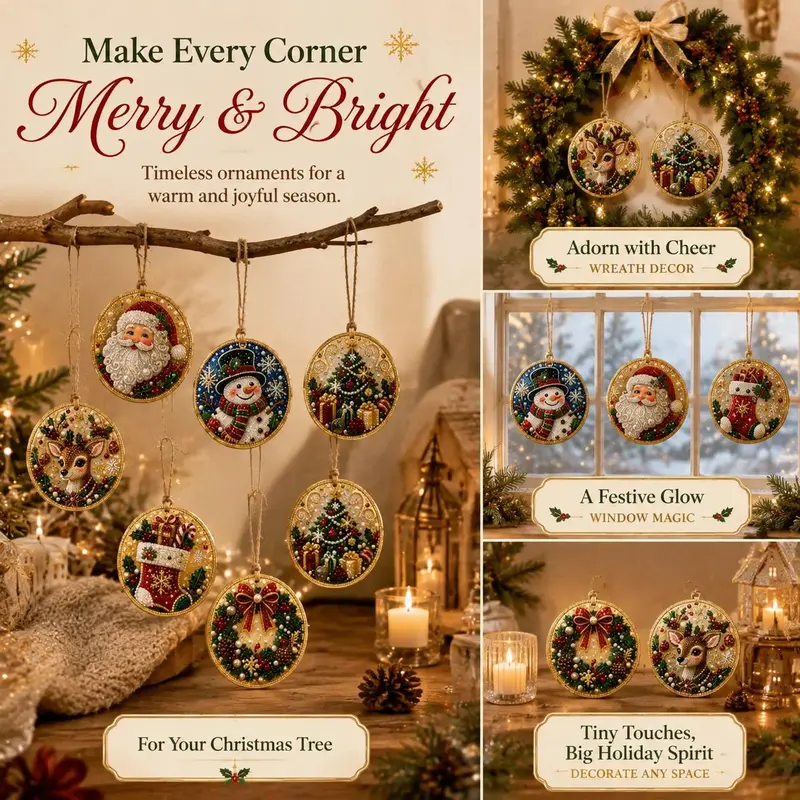 Christmas DIY Diamond Painting Ornaments Kit