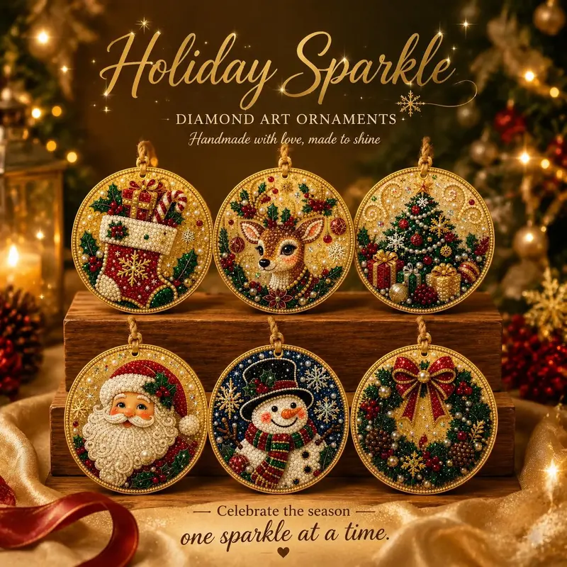 Christmas DIY Diamond Painting Ornaments Kit