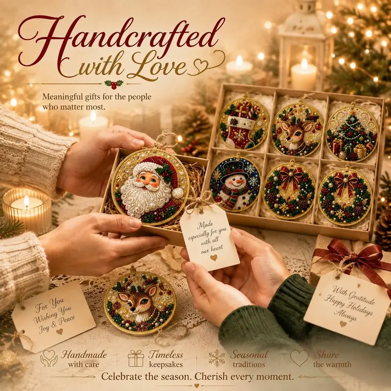 Christmas DIY Diamond Painting Ornaments Kit
