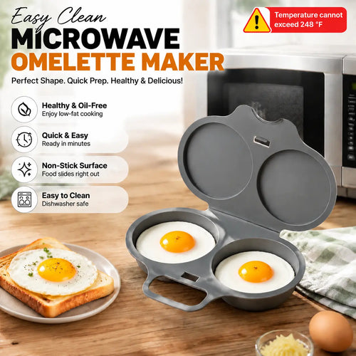 EggEase™ Microwave Egg Maker-Perfect Poached Eggs & Omelettes in Minutes