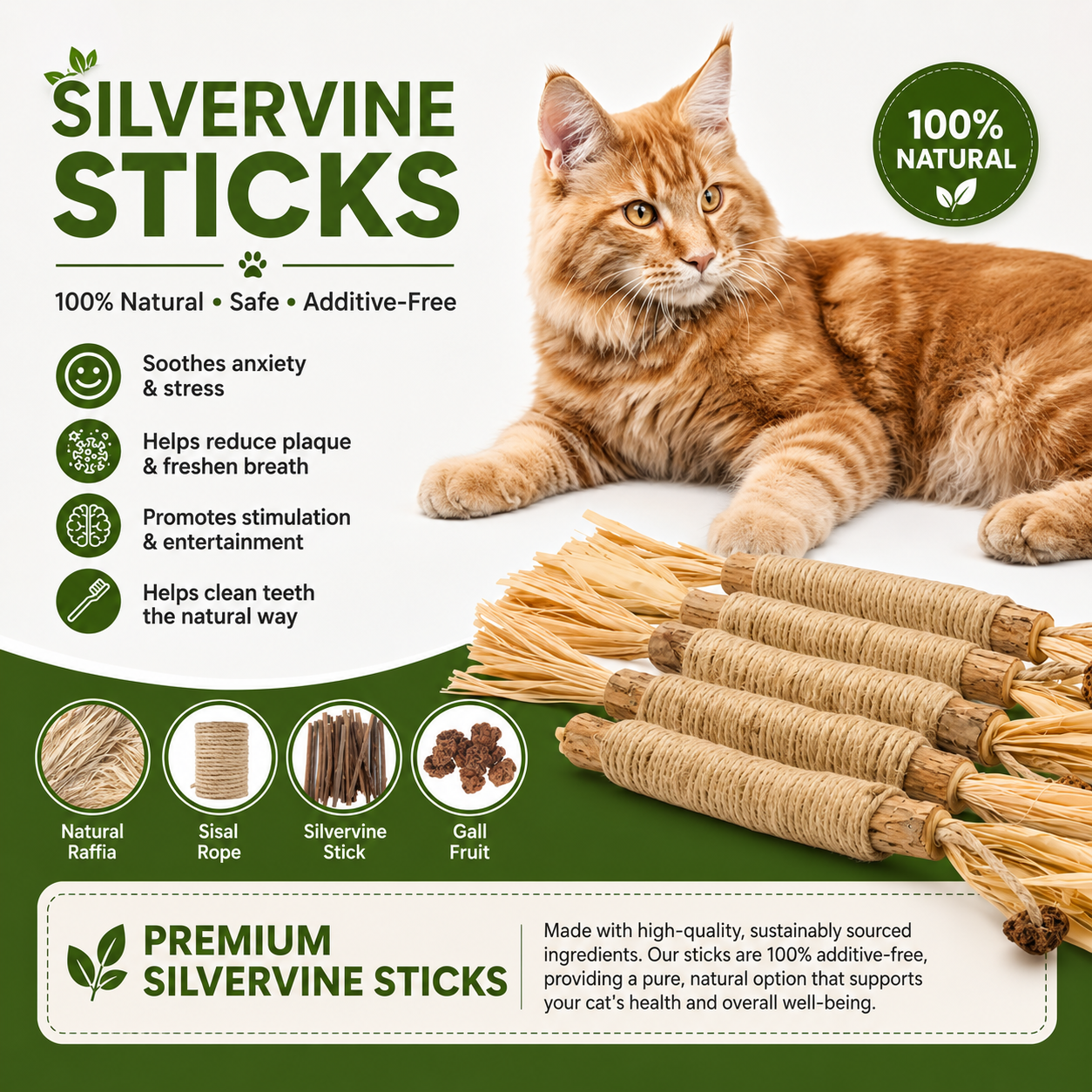 Natural Silvervine Dental Sticks for Cats