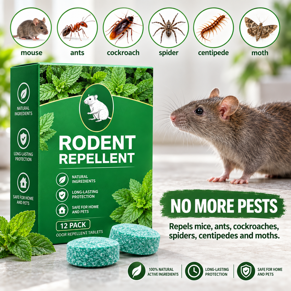 12 Pack Peppermint Pest Repellent Balls - Mice Rats Spiders Gone! ✅