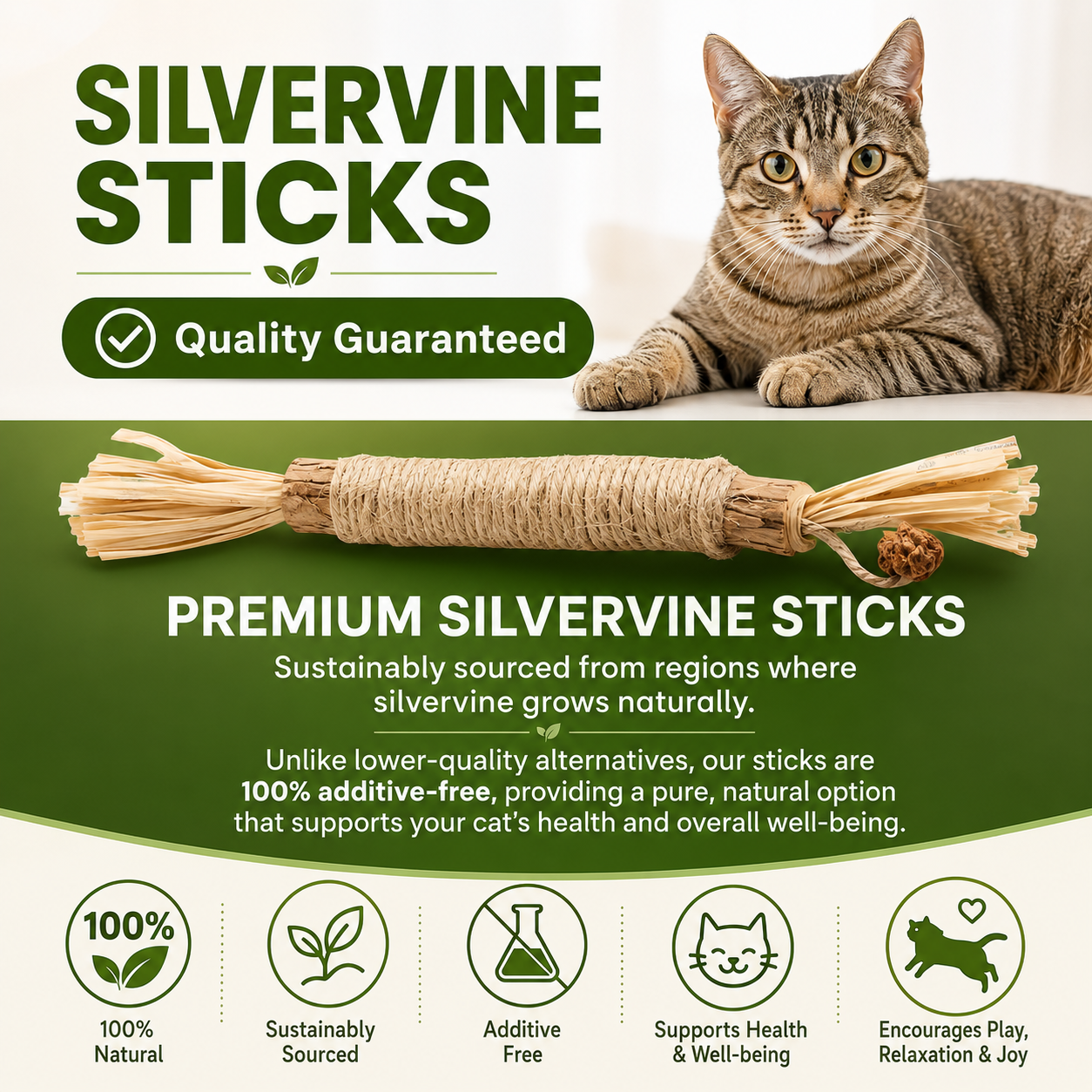 Natural Silvervine Dental Sticks for Cats